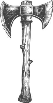 ax images using Old engraving style body black color only vector