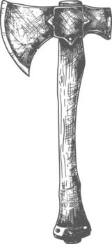 ax images using Old engraving style body black color only vector