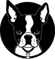 bostón terrier - minimalista y plano logo - ilustración vector