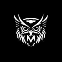 Owl - Black and White Isolated Icon - illustration vector