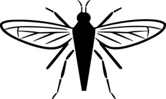 Mosquito, Black and White illustration vector