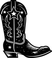 Cowboy Boot, Minimalist and Simple Silhouette - illustration vector