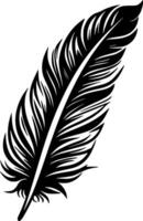 Feather, Minimalist and Simple Silhouette - illustration vector