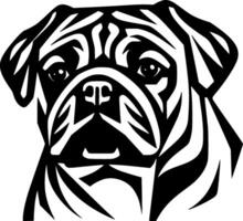 Pug - Black and White Isolated Icon - illustration vector