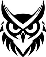 Owl - Black and White Isolated Icon - illustration vector