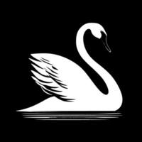 cisne - negro y blanco aislado icono - ilustración vector