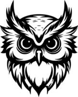 Owl Baby - Black and White Isolated Icon - illustration vector