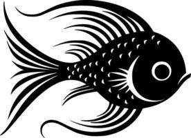 Angelfish, Black and White illustration vector