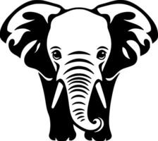 elefante bebé, negro y blanco ilustración vector