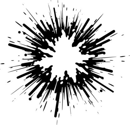 Explosion, Black and White illustration