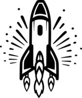 Rocket, Minimalist and Simple Silhouette - illustration vector