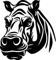 Hippopotamus - Black and White Isolated Icon - illustration vector