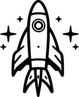 Rocket, Minimalist and Simple Silhouette - illustration vector