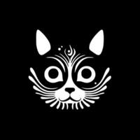 gato - negro y blanco aislado icono - ilustración vector