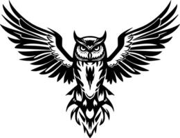 Owl, Black and White illustration vector