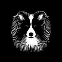 Shetland perro pastor, minimalista y sencillo silueta - ilustración vector