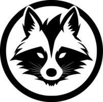 Raccoon, Black and White illustration vector