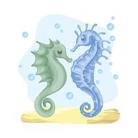 Illustration of seahorse vector