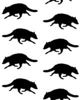 seamless pattern of raccoon silhouette vector