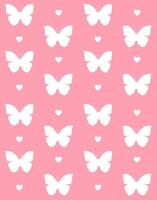 seamless pattern of butterfly and hearts vector