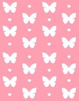 seamless pattern of butterfly and hearts vector