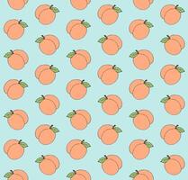seamless pattern of doodle sketch peach vector