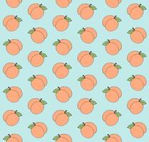 seamless pattern of doodle sketch peach vector