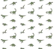 seamless pattern of hand drawn dinosaurs vector