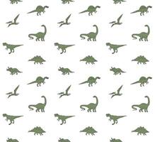 seamless pattern of hand drawn dinosaurs vector