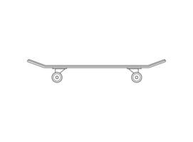 flat outline skateboard vector