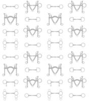 equestrian seamless pattern of horse bits vector