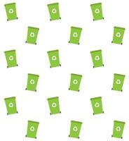 seamless pattern of green Recycle Bin vector