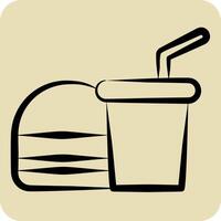 Icon Food and Drink. related to Photos and Illustrations symbol. hand drawn style. simple design illustration vector