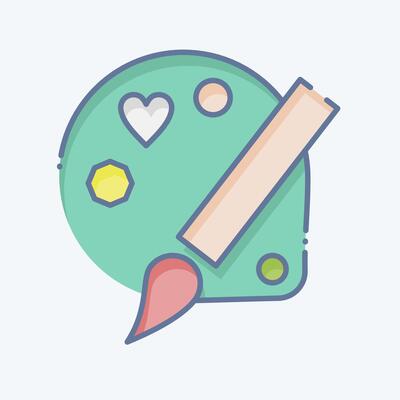 Icon Art. related to Photos and Illustrations symbol. doodle style. simple design illustration