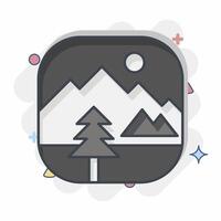 Icon Nature. related to Photos and Illustrations symbol. comic style. simple design illustration vector