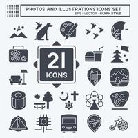 Icon Set Photos and Illustrations. related to Design and Art symbol. glyph style. simple design illustration vector