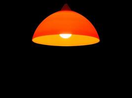 Orange Amber light in the dark. photo