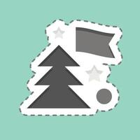 Sticker line cut Holidays. related to Photos and Illustrations symbol. simple design illustration vector