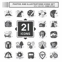 Icon Set Photos and Illustrations. related to Design and Art symbol. comic style. simple design illustration vector