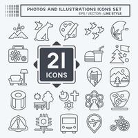 Icon Set Photos and Illustrations. related to Design and Art symbol. line style. simple design illustration vector