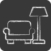 Icon Interiors. related to Photos and Illustrations symbol. chalk Style. simple design illustration vector