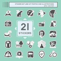 Sticker line cut Set Photos and Illustrations. related to Design and Art symbol. simple design illustration vector