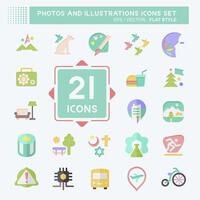 Icon Set Photos and Illustrations. related to Design and Art symbol. flat style. simple design illustration vector