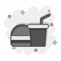 Icon Food and Drink. related to Photos and Illustrations symbol. comic style. simple design illustration vector