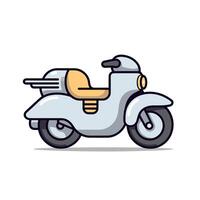 Cute kawaii white motorcycle design vector