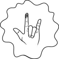 Continuous line drawing of I love you in sign language. illustration vector