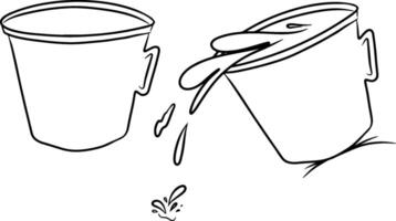 Continuous line drawing of water bucket on transparent background. illustration vector