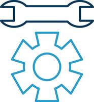 Technical Support Line Blue Two Color Icon vector