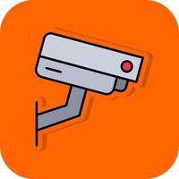 Security Camera Filled Orange background Icon vector