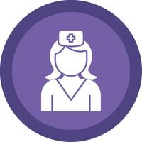 Nurse Glyph Multi Circle Icon vector